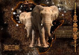 Fototapetas Artgeist Brown Elephants 4XLFT1837SAM, 280 cm x 392 cm