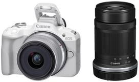 Beveidroninis fotoaparatas Canon EOS R50 + RF-S 18-45mm IS STM + RF-S 55-210mm IS STM + Mount Adapter EF-EOS R, balta sp.