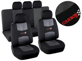 Automobilio sėdynių užvalkalas Compass Carbon, juoda sp., 9 vnt.
