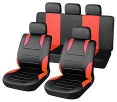 Automobilio sėdynių užvalkalas Compass Sport, juoda sp./raudona sp., 9 vnt., Universalus