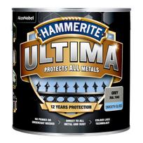 Emaliniai dažai, metalo konkstrukcijoms, apsaugant nuo korozijos Hammerite Ultima Smooth, blizgus, 2.2 l, pilka sp.