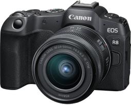 Beveidroninis fotoaparatas Canon EOS R8 + RF 24-50mm IS STM + Mount Adapter EF-EOS R, juoda sp.