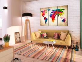 Reprodukcija Artgeist Rainbow Continents HK3244-DKX, 120 cm x 80 cm