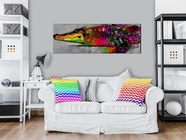 Reprodukcija Artgeist Colourful Alligator N4515, 120 cm x 40 cm