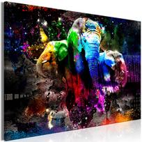 Reprodukcija Artgeist Colorful Elephants HKNW0273-DKX, 90 cm x 60 cm