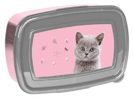 Dėžutė maistui Paso Cat PP24CT-3022, 0.75 l, 17 cm x 10.5 cm, rožinė sp./pilka sp.
