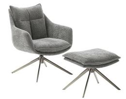 Krėslas su kojų atrama MC Akcent Parker PKLE60AN, pilka sp., 79 cm x 75 cm x 89 cm