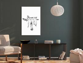 Reprodukcija Artgeist Boho Feathers - English Text On White Background N9566, 40 cm x 60 cm
