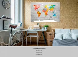 Kamštinė reprodukcija Artgeist Multicolored Travels, k-c-0049-p-b, 90 cm x 60 cm