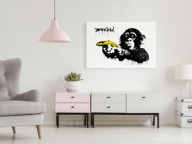 Reprodukcija Artgeist Banksy: Monkey With Banana, i-c-0148-b-a, 90 cm x 60 cm