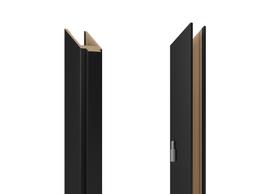 Vertikali durų stakta Domoletti, 209.7 cm x 10 - 14 cm x 1 cm, dešininė, juoda sp.