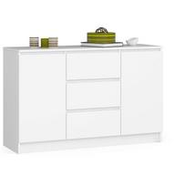 Komoda Akord Furniture Factory K016 CLP, balta sp., 77 cm x 120 cm x 40 cm