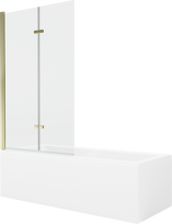 Vonia su sienele, laisvai pastatoma Mexen Cubik, 170 cm x 70 cm x 40 cm, stačiakampis, skaidri sp./aukso sp.