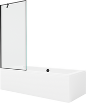 Vonia su sienele, laisvai pastatoma Mexen Cube, 170 cm x 80 cm x 39 cm, stačiakampis, skaidri sp./balta sp.