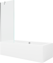 Vonia su sienele, laisvai pastatoma Mexen Cube, 170 cm x 80 cm x 39 cm, stačiakampis, skaidri sp./balta sp.