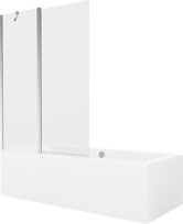 Vonia su sienele, laisvai pastatoma Mexen Cube, 170 cm x 80 cm x 39 cm, stačiakampis, skaidri sp./balta sp.