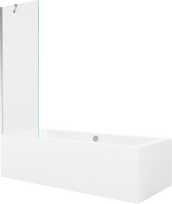 Vonia su sienele, įmontuojama Mexen Cube, 180 cm x 80 cm x 39 cm, stačiakampis, skaidri sp./balta sp.