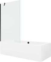 Vonia su sienele, laisvai pastatoma Mexen Cube, 170 cm x 80 cm x 39 cm, stačiakampis, skaidri sp./balta sp.