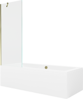 Vonia su sienele, laisvai pastatoma Mexen Cube, 170 cm x 80 cm x 39 cm, stačiakampis, skaidri sp./aukso sp.