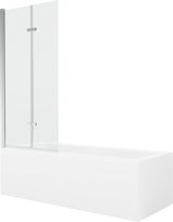 Vonia su sienele, laisvai pastatoma Mexen Cubik, 160 cm x 70 cm x 40 cm, stačiakampis, skaidri sp./balta sp.