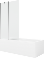 Vonia su sienele, laisvai pastatoma Mexen Cubik, 170 cm x 70 cm x 40 cm, stačiakampis, skaidri sp./balta sp.