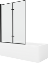 Vonia su sienele, laisvai pastatoma/įmontuojama Mexen Cubik, 170 cm x 70 cm x 40 cm, stačiakampis, skaidri sp./balta sp.