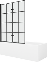 Vonia su sienele, įmontuojama Mexen Cubik, 160 cm x 70 cm x 40 cm, stačiakampis, balta sp./juoda sp.