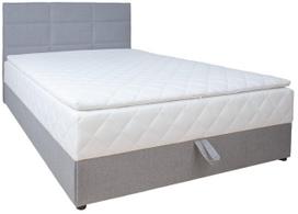 Lova pusantros vietos continental Home4you Levi, 140 x 200 cm, pilka sp., su čiužiniu, su grotelėmis