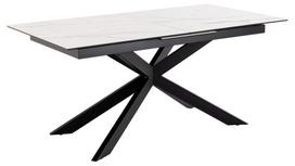 Valgomojo stalas išskleidžiamas Irwine, balta sp./juoda sp., 168 - 210 cm x 90 cm x 76 cm