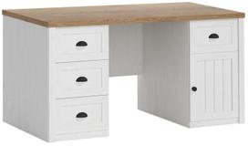 Rašomasis stalas su lentyna Gala Meble Provence B1, 160 cm x 67 cm, 76 cm, balta sp./pušies sp