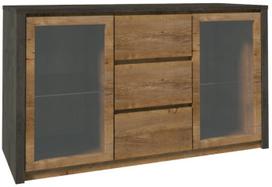 Komoda Gala Meble Montana K2D, ąžuolo sp./pilka sp., 80 cm x 140 cm x 43 cm