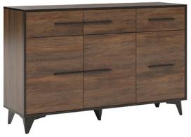 Komoda Gala Meble Frida K3D3S, riešuto sp., 86 cm x 135 cm x 40 cm