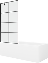 Vonia su sienele, įmontuojama Mexen Cubik, 170 cm x 70 cm x 40 cm, stačiakampis, balta sp./juoda sp.