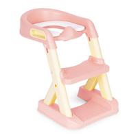 Mokomasis tualeto dangtis EcoToys with ladder steps, rožinė sp., 50 cm x 52 cm x 40 cm