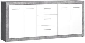 Komoda Forte FEYK251-C264, balta sp./pilka sp., 92 cm x 41 cm x 207 cm