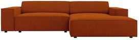 Kampinė sofa Micadoni Home Jodie, terakotinė sp., dešininė, 224 x 166 cm x 70 cm