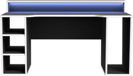 Kompiuterinių žaidimų stalas Forte TZRB211B3-M240, 160 cm x 52.8 cm, 71 cm, juoda sp.