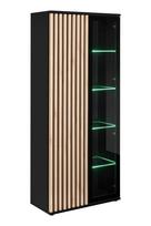 Vitrina ASM Cameron, ruda sp./juoda sp., 40 cm x 80 cm x 192 cm
