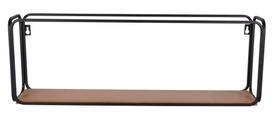 Sieninė lentyna Domoletti, juoda sp./medžio sp., 60 cm x 13 cm x 61.5 cm