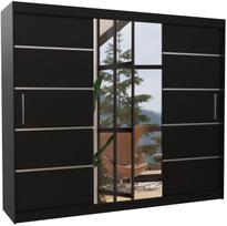 Spinta Salto, juoda sp., 58 cm x 250 cm x 215 cm, su veidrodžiu