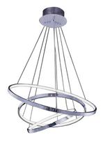 Šviestuvas kabinamas AZzardo Wheel AZ2989, LED, 3000 °K, 3 x 26.6 W, balta sp. / chromo sp., 75 x 75 cm