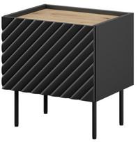 Naktinis staliukas Cama Meble Onda 301461, ruda sp./juoda sp., 54 cm x 50 cm x 40 cm