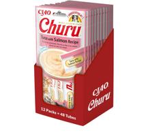 Skanėstas katėms Churu, lašiša/tunas, 12 pak. (48 tubelės)