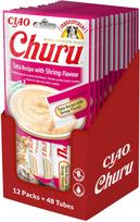 Skanėstas katėms Churu, tunas/krevetės, 12 pak. (48 tubelės)