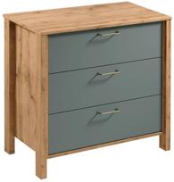 Komoda Gala Meble Indygo K3S, ąžuolo sp./žalia sp., 81 cm x 46.5 cm x 90 cm