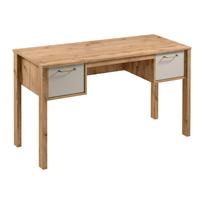 Rašomasis stalas su stalčiais Gala Meble Indygo B2S, 138 cm x 53 cm, 75 cm, ąžuolo sp./smėlio sp.