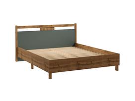 Lova dvigulė Gala Meble Indygo L160, 160 x 200 cm, ąžuolo sp./žalia sp., be čiužinio, su grotelėmis