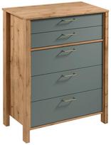 Komoda Gala Meble Indygo K5S, ąžuolo sp./žalia sp., 108.5 cm x 46.5 cm x 90 cm
