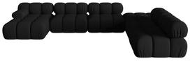 Modulinė sofa Micadoni Bellis 3D, juoda sp., dešininė, 376 x 282 cm x 64 cm
