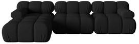 Modulinė sofa Micadoni Bellis 3D, juoda sp., kairinė, 282 x 155 cm x 64 cm